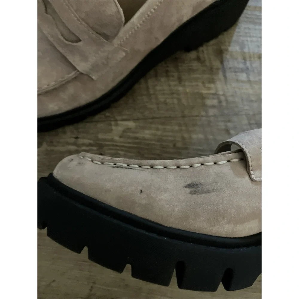 Silent D Chunky Platform Tan Suede Leather Loafers EU39‎ (8-8.5) Anthropology